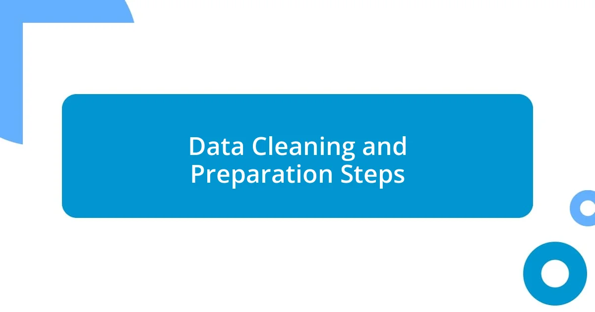 Data Cleaning and Preparation Steps